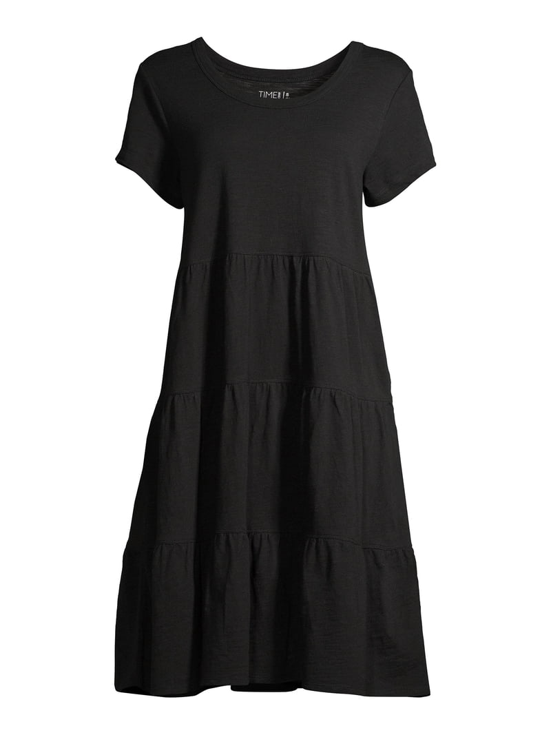 walmart time and tru tiered knit dress Time and Tru Women's Short Sleeve Tiered Knit Dress