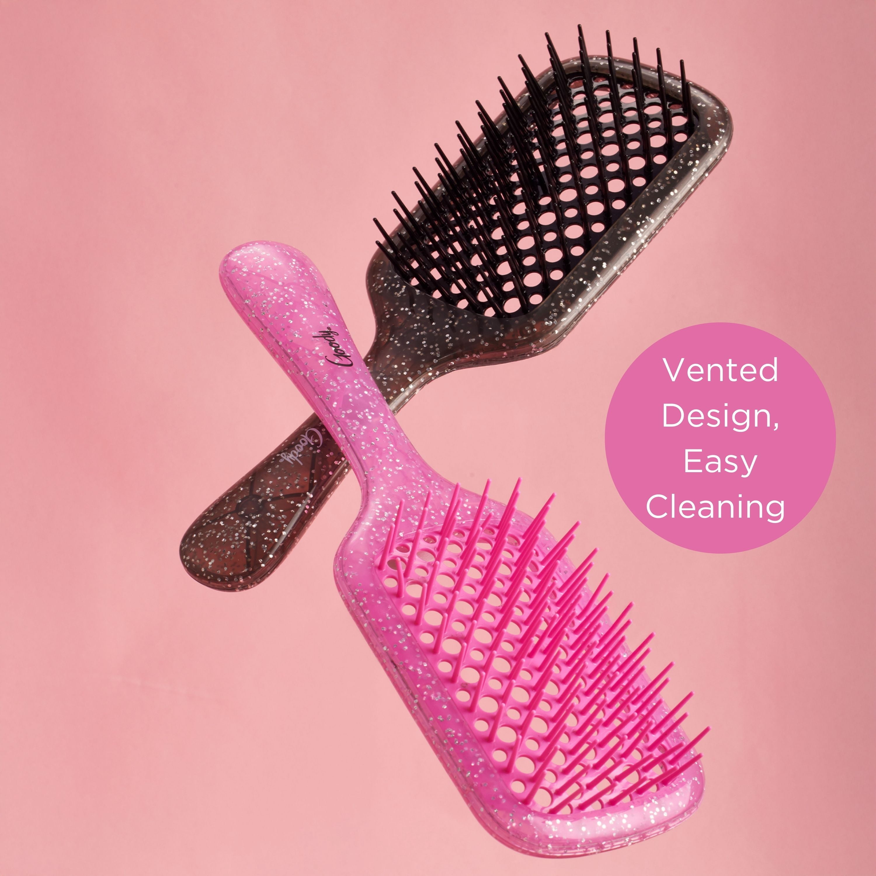 Goody Ouchless Vented Paddle Detangler Brush for All Hair Types, Black, 1 Count