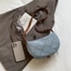 thumbnail image 4 of Bolso Mezclilla Con Forma Media Diamantes Hombro para Mujer Hobo (celosía Ligera) Azul, 4 of 9