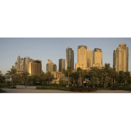 View of apartments and office buildings along D 94 Roadway The Ritz-Carlton Dubai United Arab Emirates Stretched Canvas - Panoramic Images (29 x