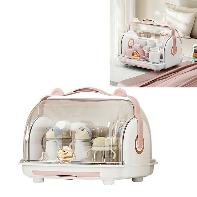 Caja De Almacenamiento Portátil De Gran Capacidad Para Biberones Para Niños Pequeños, Soporte Para Biberones, Caja De Almacenamiento Transparente Para Biberones Para Niños