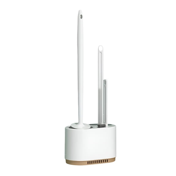 ACDANC Bathroom 3 in 1 Toilet Brush and Plunger Set Bristles Toilet Holder