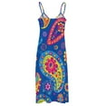thumbnail image 5 of Vibrant Paisley Pattern Bright Colors Blue Background Design Sleeveless Dress Woman Fashion Long Dresses Women's Summer Suit Dress 2025, 5 of 7