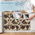 thumbnail image 5 of Brown Beige Cabinet Curtain 35"Wx35"L, Dustproof Under Sink Skirt with Self Adhesive Tape, Modern Animal Texture Abstract Cabinet Curtain Cover for Kitchen Sink, Bathroom Vanity, Laundry Room, 5 of 9