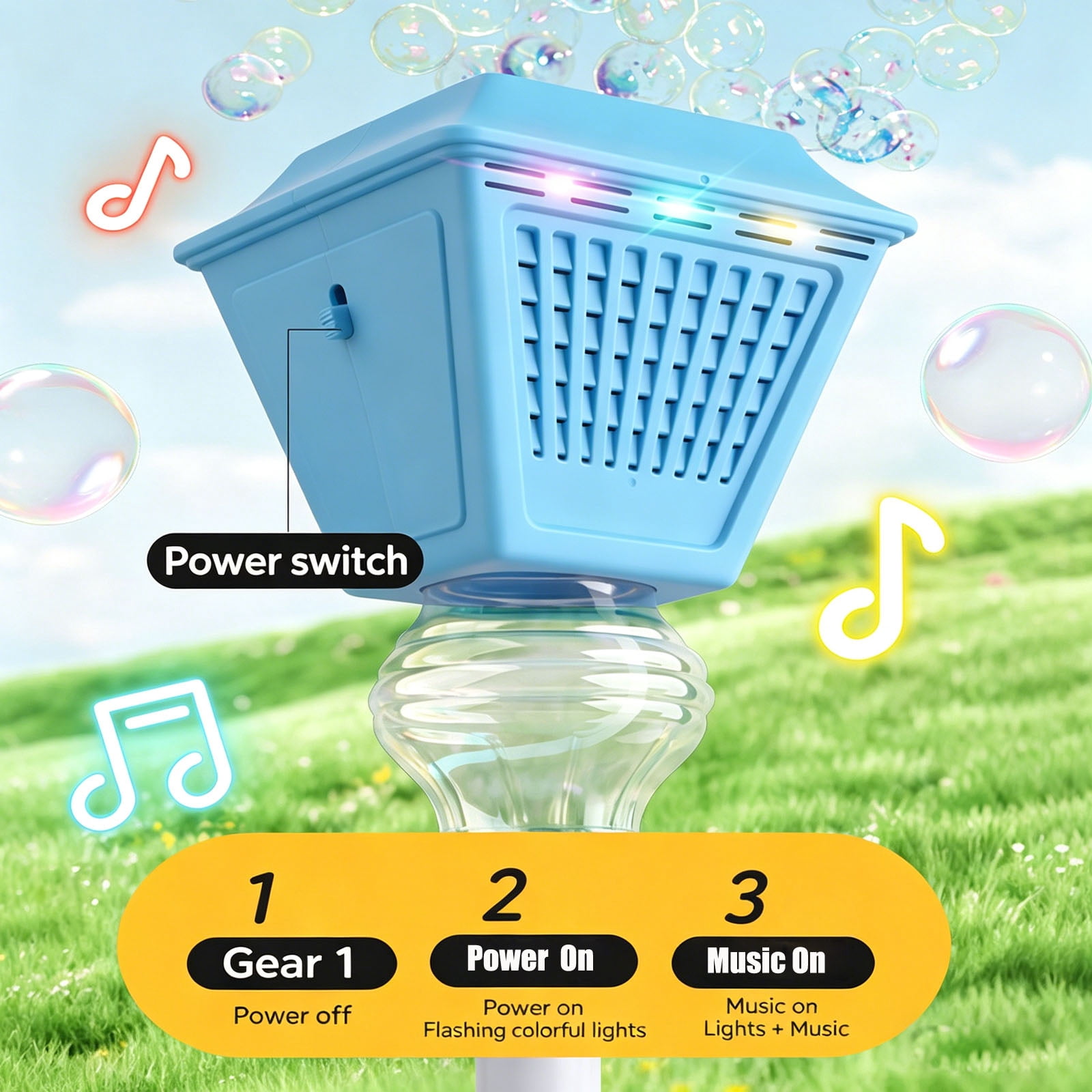 Automatic Bubble Machine Bubble Machine with Light Vertical Bubble Maker for Birthday Outdoor Wedding Christmas Party Interactive Rechargeable Street Light Shaped (Red)