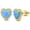 Yellow, variant on 925 Sterling Silver Clear CZ Simulated Blue Opal Love Heart Stud Earrings, 0.40"
