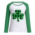 thumbnail image 3 of Haut à Col Rond Fluide Jeune Imprimé Manches Longues en Nylon pour Femmes (Vert, TTG), 3 of 3