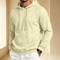 thumbnail image 3 of Dwellite Hoodies for Men Hooded Sweatshirt Casual Long Sleeve Hoodie Pullover Fashion Hoodies with Pocket Khaki XL, 3 of 6