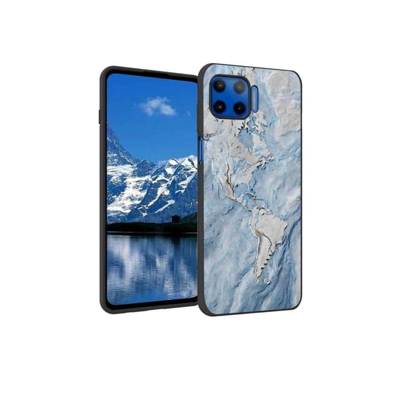 Blue-Marble11 Phone Case, Degined for Moto One 5G UW Case Men Women, Flexible Silicone Shockproof Case for Moto One 5G UW