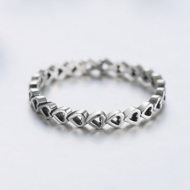 Anillo de corazón para mujer, bonita banda de corazón liso, delicado compromiso, promesa, anillos de boda, joyería