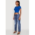 thumbnail image 4 of Womens Basic Ribbed Knit Cropped Tee, 4 of 5