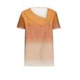 thumbnail image 4 of ALLLIST Orange Trendy Tops for Women 2024 V-Neck Short Sleeve Gradient Button Casual T-Shirts Womens Tees, 4 of 5
