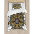 thumbnail image 3 of Mandala Duvet Cover Set Queen Size, Oriental Mandala Pattern with Several Exquisite Colors Cultural Tribal Bohemian, Decorative 3 Piece Bedding Set with 2 Pillow Shams, Multicolor, by Ambesonne, 3 of 3