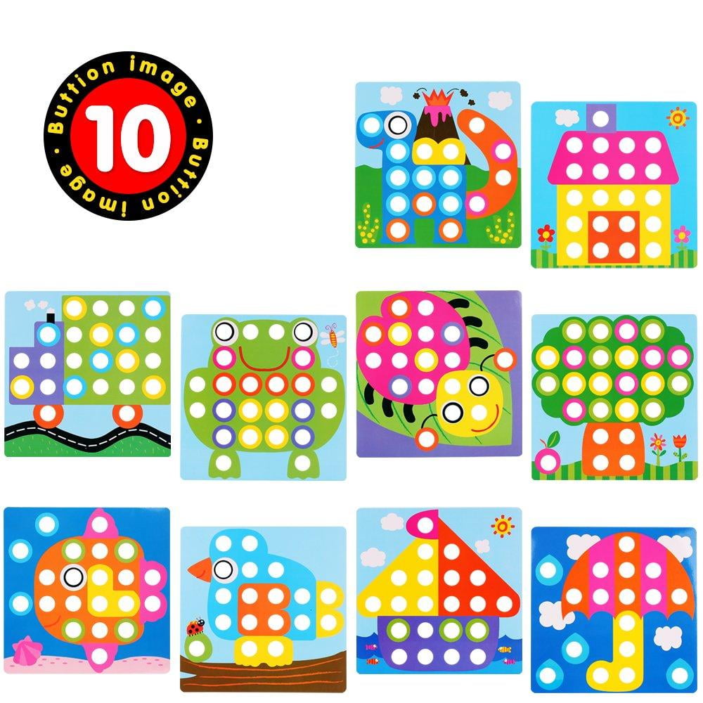 amosting color matching mosaic pegboard early learning educational toys for boys and girls