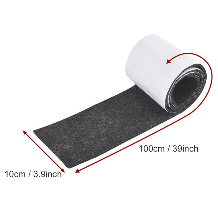 3 Rolls 100cm Self-Stick Heavy Duty Felt Strips Self Adhesive Felt Tapes  Polyester Felt Strip Rolls for Protecting Furniture and DIY Adhesive Black