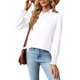 thumbnail image 3 of Camisas de manga larga, blusa de cuello redondo con volantes para mujer, blusa de cuello redondo con volantes, máxima confiabilidad, 3 of 5