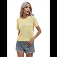 thumbnail image 2 of Suéter de Cuello Redondo Color Sólido Amarillo L, 2 of 5