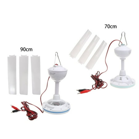 

DancePeanut 27.5” / 27.5” DC 12V Ceiling Fan Hanging Fan with 330cm / 370cm Cable for Camper Car Outdoor Tent