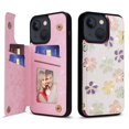 thumbnail image 1 of Funda tipo cartera UEEBAI para iPhone 13 con tarjeteros de piel sintética, 1 of 7