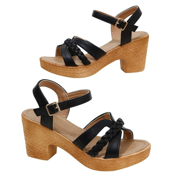 Amzcrzy Zapatos de mujer,Zapatos de mujer,Zapatillas de mujer, Sandalias de verano informales con hebilla y suela gruesa para mujer, sandalias de tacón alto a la moda Sandalias Mujer Zapatillas De Ca