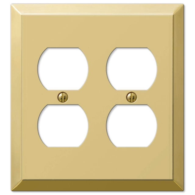 Placa de pared Amerelle Century Double Duplex de latón pulido