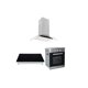 thumbnail image 1 of Campana de cocina de isla dig cristal curvo 90cm Ventex-Parrilla eléctrica de inducción 4 quemadores 60cm Kepler-Horno eléctrico empotrable 60L 127V e-Motrix acero, 1 of 4