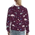 thumbnail image 7 of Haiem Space Dinosaur for Women's Fashion Hoodies & Sweatshirts with Kangaroo Pocket,Hooded Sweatshirt with Eye-catching Drawstrings-X-Large, 7 of 7