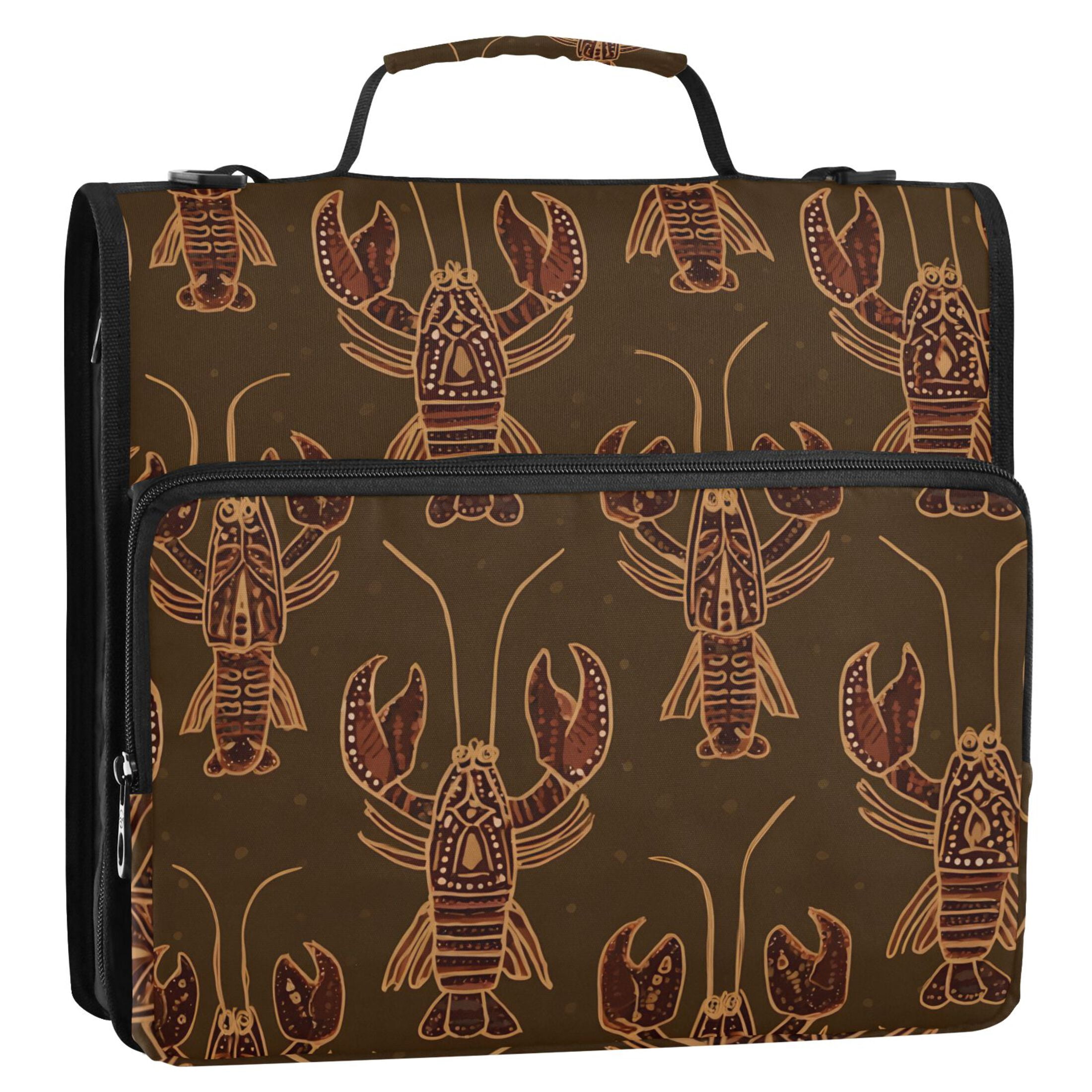 ALAZA Zipper Binder Cool Lobster 3 Ring Trapper Keeper File Folder Organizer Bag