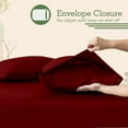 thumbnail image 3 of KOMFIT 800TC Egyptian Cotton Sheet Set Soft and Breathable - 4 Piece Bed Sheet Burgandy Solid Olympic Queen Size - 21" Deep Pocket, 3 of 5