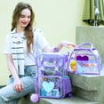 thumbnail image 6 of AGSDON 3PCS Clear Backpack, Heavy Duty Transparent Bookbag for Women Girls, Stadium Approved See Through Backpack Set (Purple Sequins), 6 of 8