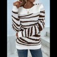 thumbnail image 4 of Suéter Informal de Cuello Redondo y Larga para Mujer, Otoño e Invierno, con Rayas en Contraste y Botones en los Hombros XL, 4 of 9