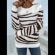 thumbnail image 4 of Suéter Informal de Cuello Redondo y Larga para Mujer, Otoño e Invierno, con Rayas en Contraste y Botones en los Hombros M, 4 of 9