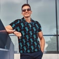 thumbnail image 4 of Sikiie Blue Seahorse Print Men's Short-sleeved POLO Shirts, Button-down Shirts and T-shirts are Suitable for Vacation, Leisure and Business-XX-Large, 4 of 6
