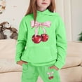 thumbnail image 2 of Byoo Little Girl's Outfits Cherry Print Long Sleeve Hoodie Sweatpants Kids Sweatsuit, 2 of 4