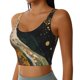 thumbnail image 2 of Balery Abstract Gold Floral Galaxy Sujetadores deportivos con espalda cruzada para mujer, acolchados, sin costuras, de alto impacto, ideales para yoga, gimnasio, entrenamiento y fitness.-XX-Large, 2 of 8