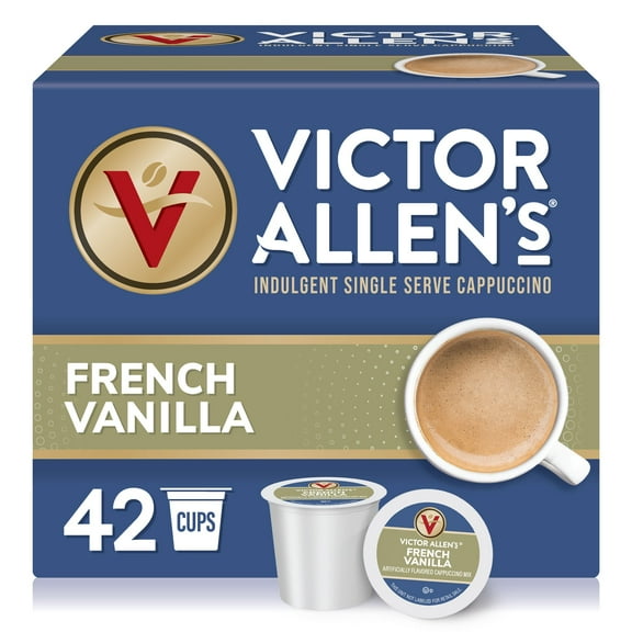 Victor Allen's Coffee French Vanilla Cappuccino, 42 Count, Single Serve Cups for Keurig K-Cup Brewers