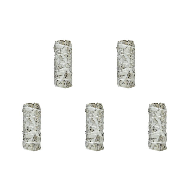 5PCS Sage Bundles Fragancia Purificación Interior para Yoga en Casa (10 5 Cm C) Blanco