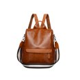 thumbnail image 3 of hirigin PU Leather Backpack 2022 Women Fashion Business Casual Style Large Capacity Waterproof Shoulder Daypack for Daily, 3 of 8