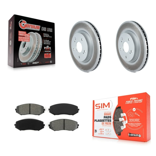Transit Auto Front Coated Disc Brake Rotors and Semi-Metallic Pads Kit for Car 2006-2013 Suzuki Grand Vitara KGS-100365