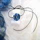 thumbnail image 4 of Gargantilla azul Collar con cordones de flores de camelia Collar de gargantilla de flores Collar de flores Gargantilla floral para discotecas, fiestas y uso diario para mujeres y niñas, 4 of 6