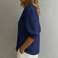 thumbnail image 4 of Vrorvz Printed Top Womens 3/4 Sleeve Button down Collared Tops Summer Business Blouses Casual Work Outfit, 4 of 5