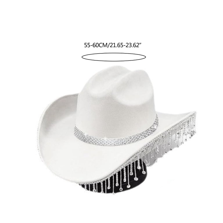 ROZYARD Cowgirl Hat Flickering Cowboy Hats Tassels for Music  display picture 1