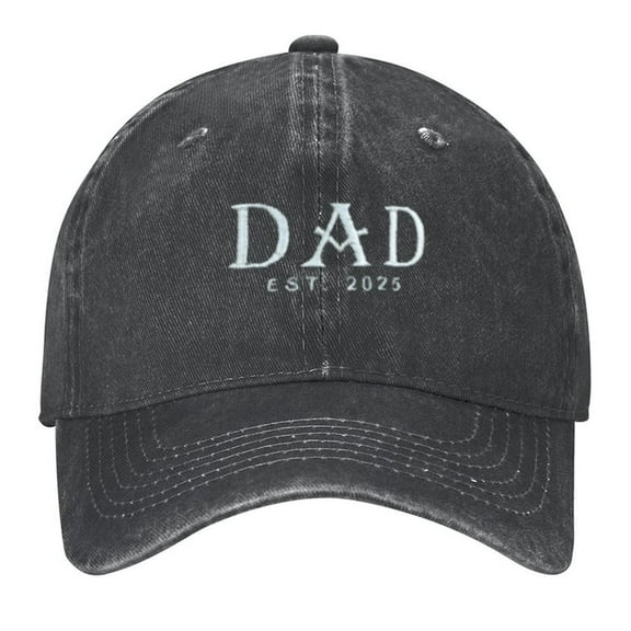 Cap for New Dad,Dad Hat with Est 2025 Print Vintage Wash Dad Hat Adjustable Curved Brim Baseball Cap,Made In USA,Casual Outdoor Sports Fishing Cap for Men and Women