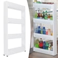 thumbnail image 3 of Slim Storage Cart, Movable Rolling Storage Racks Space Organizer Easy To Install Save Space  for Bathroom for Kitchen White 4 Tier, 3 of 8