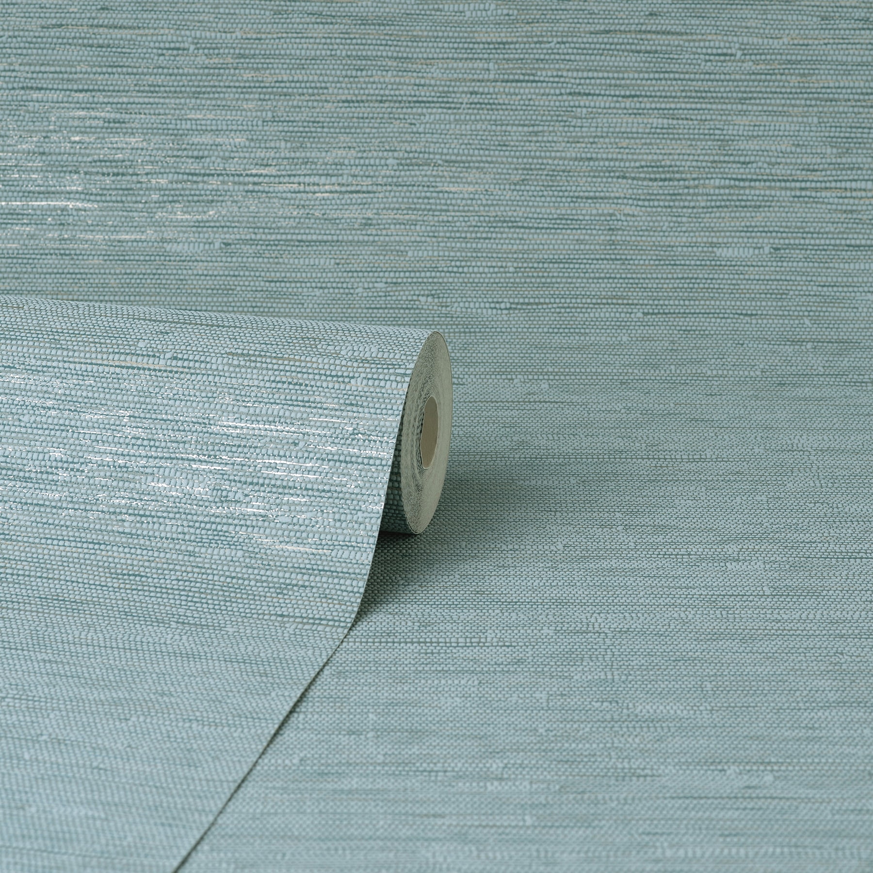 Mephi Teal Grasscloth Wallpaper