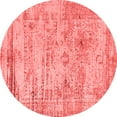 thumbnail image 1 of Ahgly Company Indoor Round Oriental Red Industrial Area Rugs, 4' Round, 1 of 4