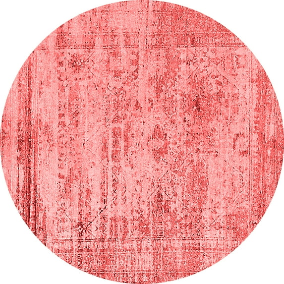 Ahgly Company Indoor Round Oriental Red Industrial Area Rugs, 4' Round