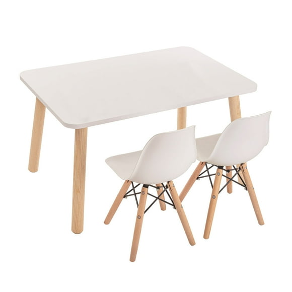 Mesa Rectangular Duduk Melamina 2 Sillas Eames Blanco
