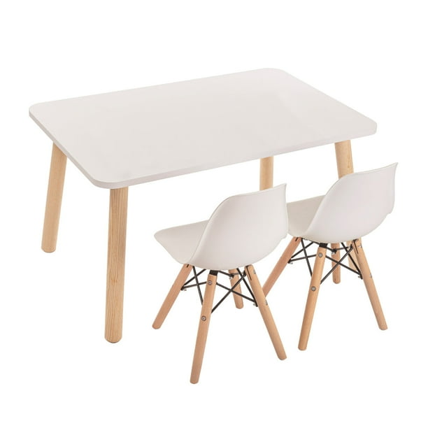 Mesa Rectangular Duduk Melamina 2 Sillas Eames Blanco