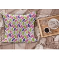 thumbnail image 2 of Natural Fluffy Throw Pillow Cushion Cover, Pattern of Leaf Natural Botanic Illustration Creativity Ornate, Rectangle Accent Pillow Case, 36" x 16", Pink Purple Lime Green, by Ambesonne, 2 of 5